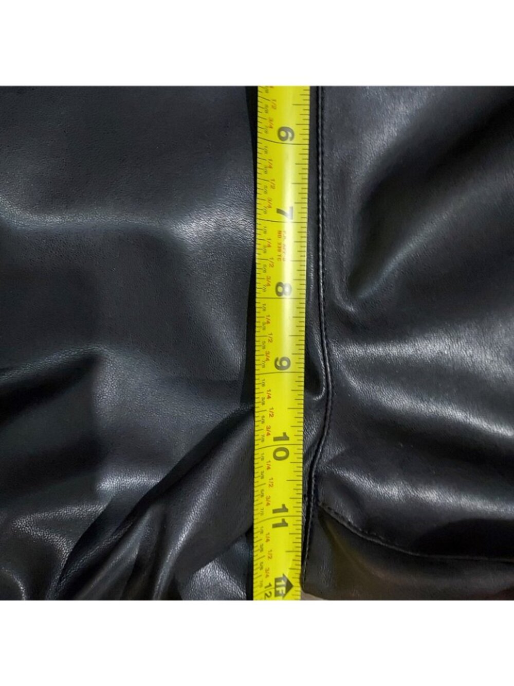 Pants Free People Womens Pull On Flux Leather Black Size 8 Biker Skinny - Picture 6 of 13